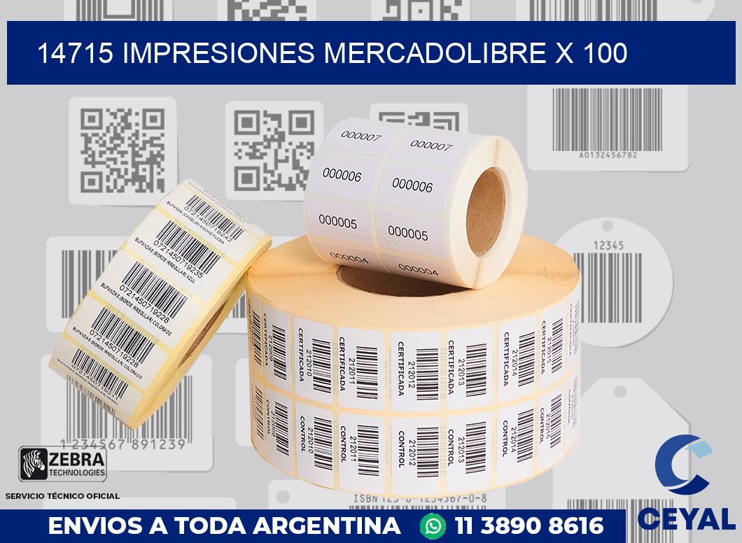 14715 impresiones mercadolibre x 100