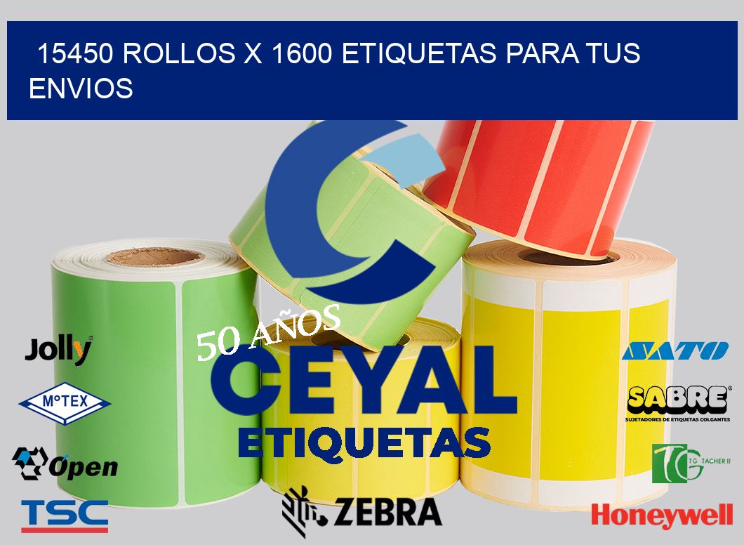 15450 Rollos x 1600 etiquetas para tus envios