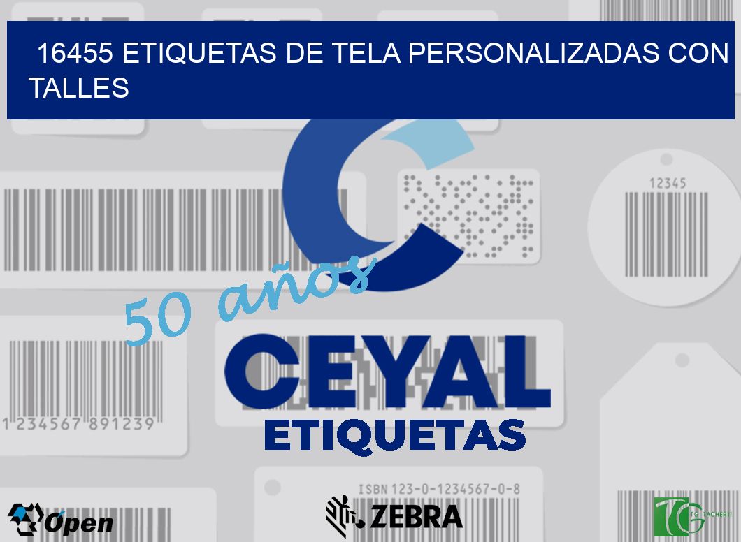 16455 ETIQUETAS DE TELA PERSONALIZADAS CON TALLES