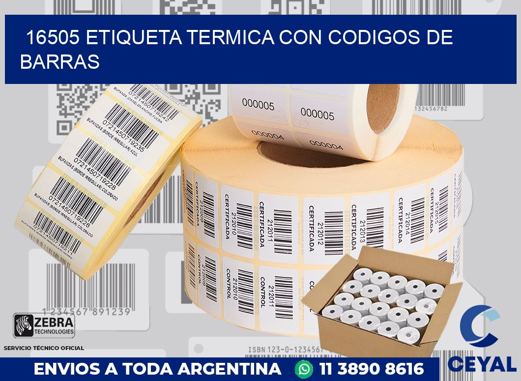 16505 ETIQUETA TERMICA CON CODIGOS DE BARRAS