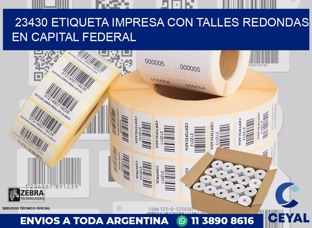 23430 ETIQUETA IMPRESA CON TALLES REDONDAS EN CAPITAL FEDERAL