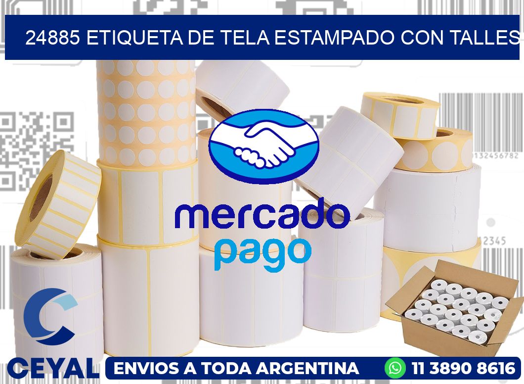 24885 ETIQUETA DE TELA ESTAMPADO CON TALLES