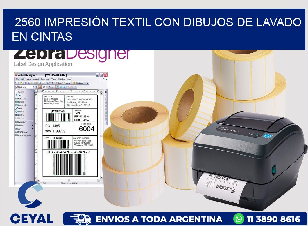 2560 IMPRESIÓN TEXTIL CON DIBUJOS DE LAVADO EN CINTAS