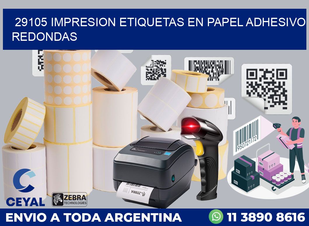 29105 IMPRESION ETIQUETAS EN PAPEL ADHESIVO REDONDAS