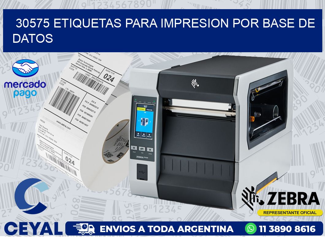 30575 ETIQUETAS PARA IMPRESION POR BASE DE DATOS