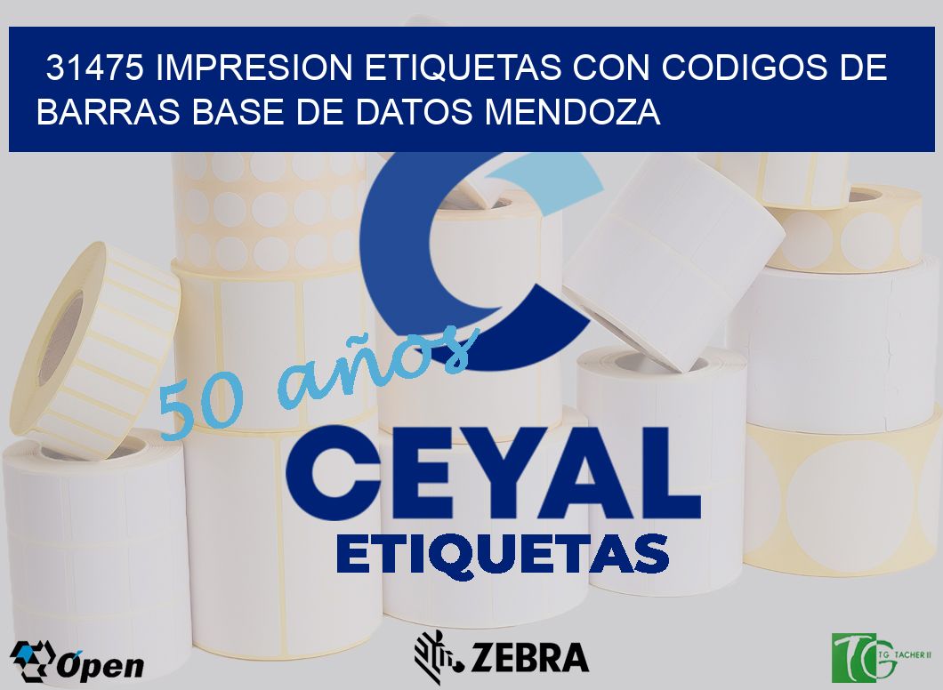 31475 IMPRESION ETIQUETAS CON CODIGOS DE BARRAS BASE DE DATOS MENDOZA