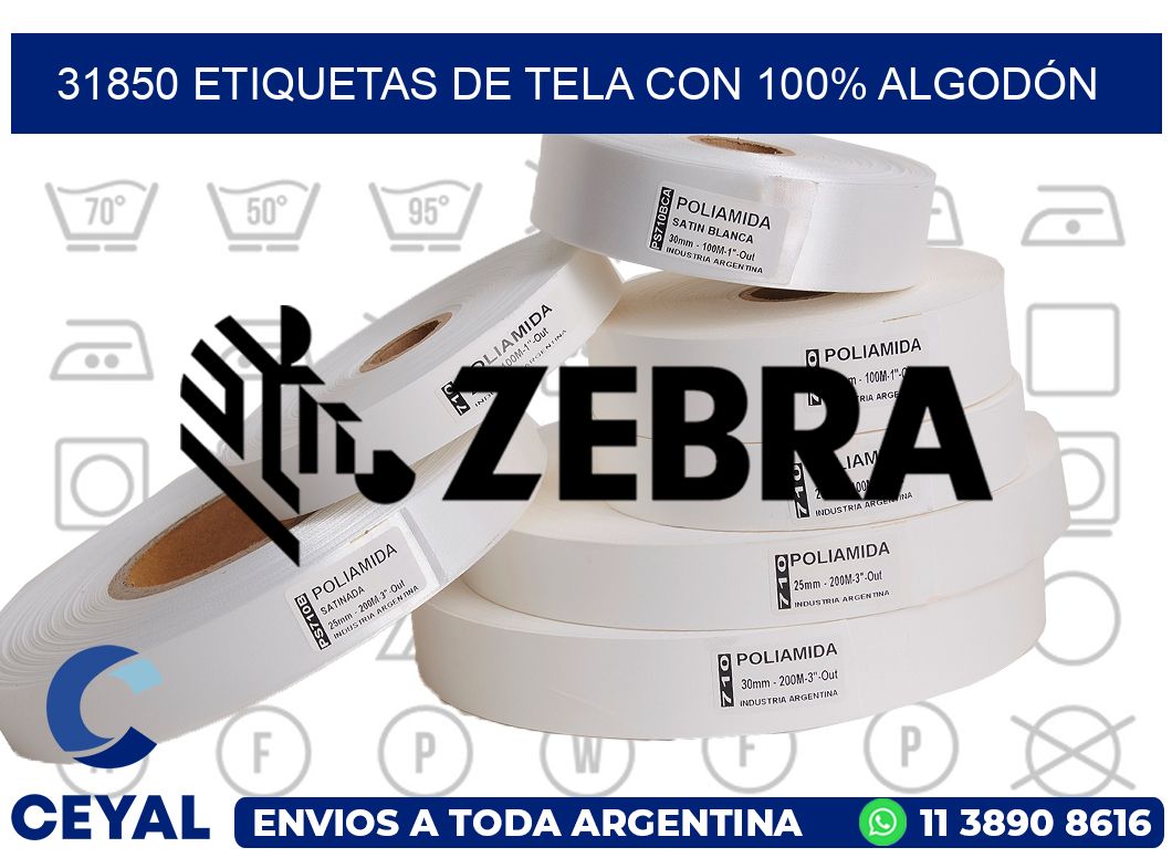 31850 ETIQUETAS DE TELA CON 100% ALGODÓN