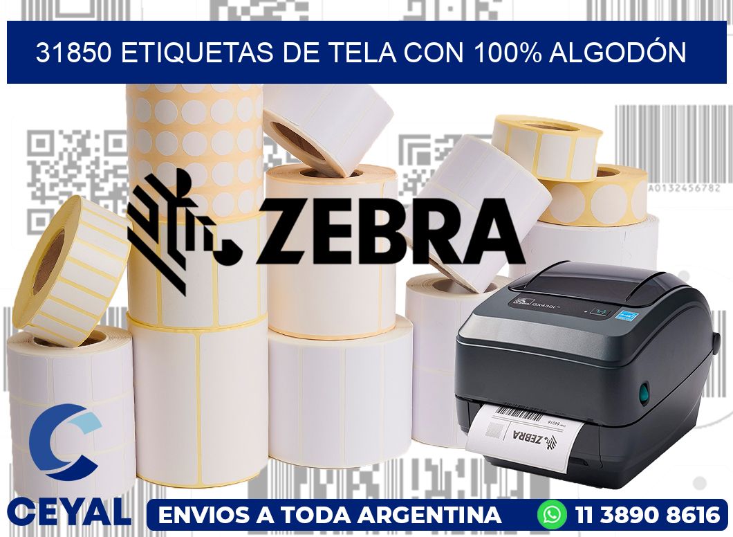31850 ETIQUETAS DE TELA CON 100% ALGODÓN