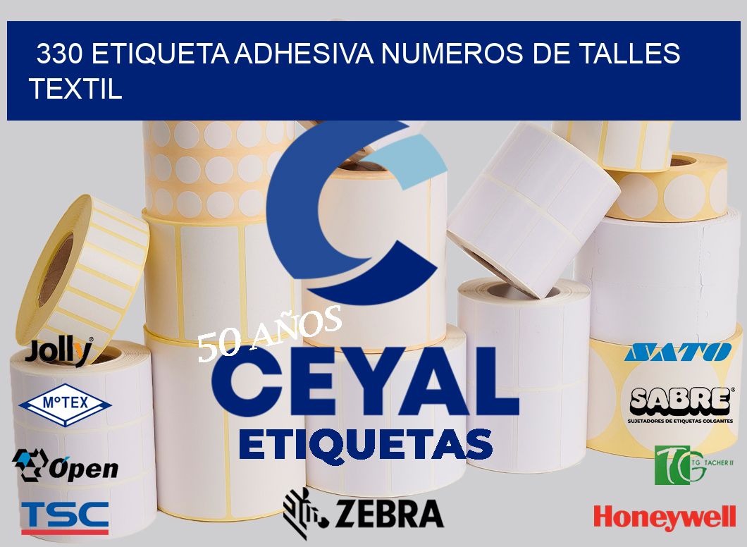 330 ETIQUETA ADHESIVA NUMEROS DE TALLES TEXTIL