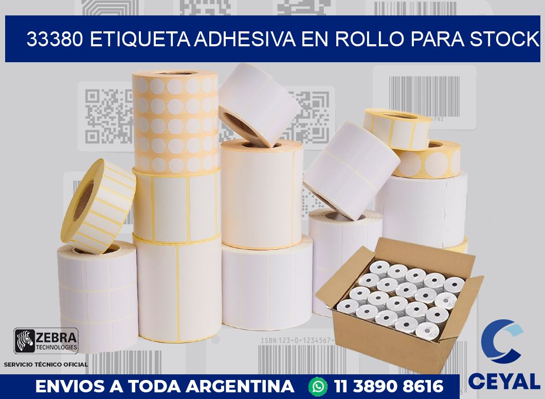 33380 ETIQUETA ADHESIVA EN ROLLO PARA STOCK