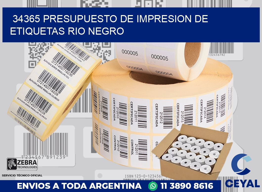 34365 PRESUPUESTO DE IMPRESION DE ETIQUETAS RIO NEGRO