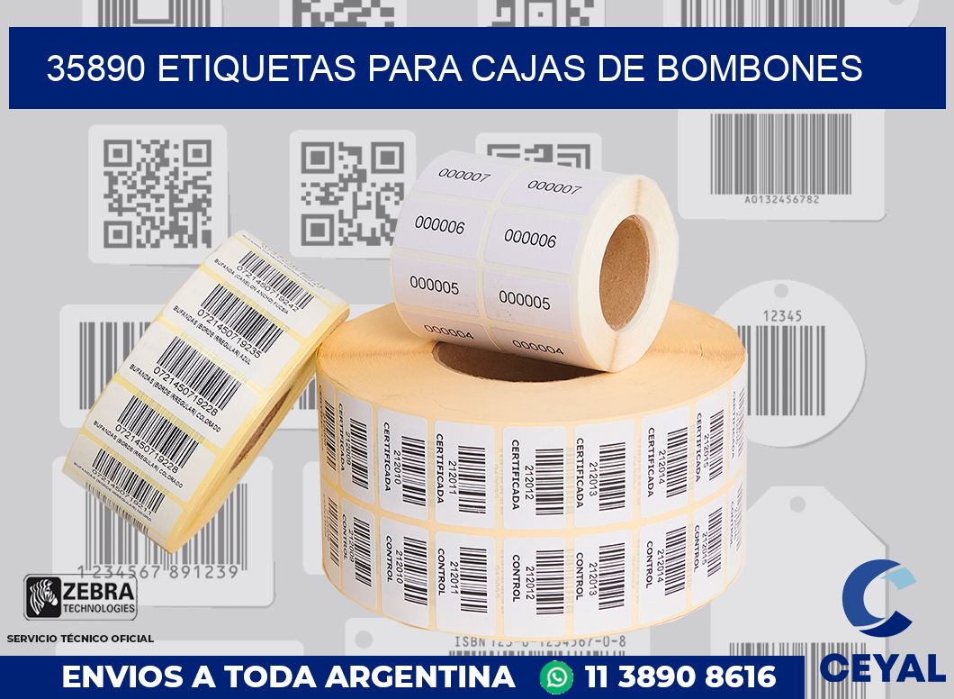 35890 ETIQUETAS PARA CAJAS DE BOMBONES