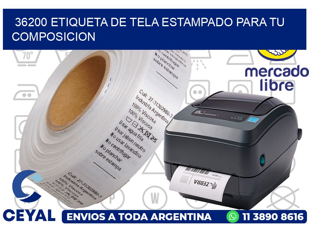 36200 ETIQUETA DE TELA ESTAMPADO PARA TU COMPOSICION