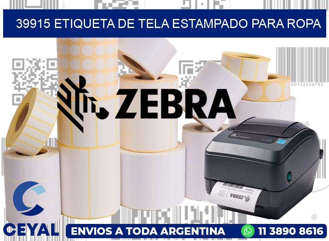 39915 ETIQUETA DE TELA ESTAMPADO PARA ROPA