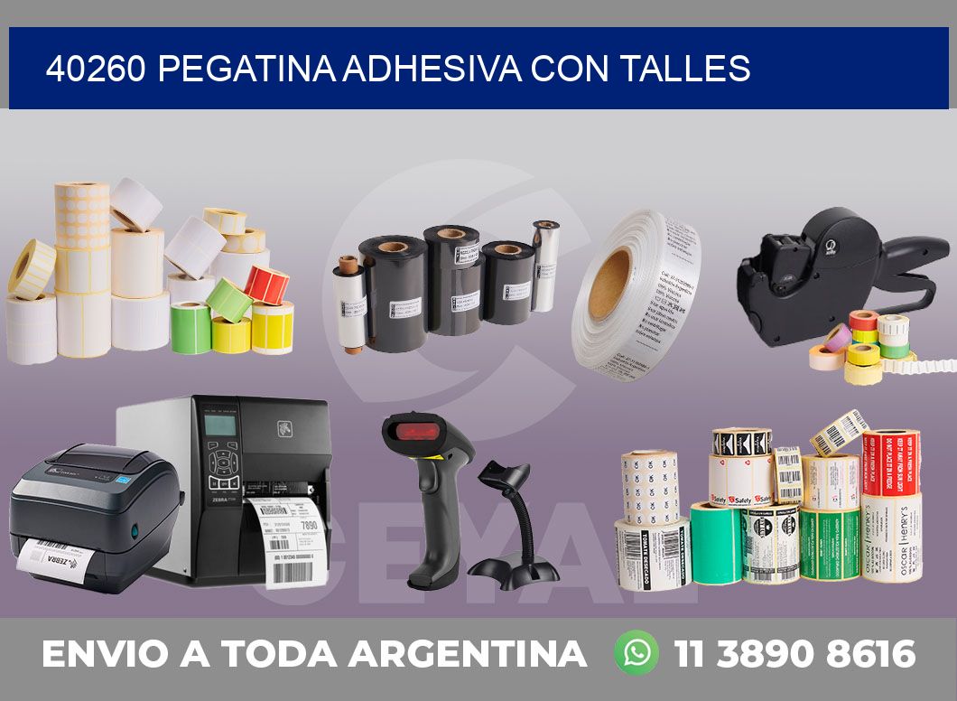 40260 PEGATINA ADHESIVA CON TALLES
