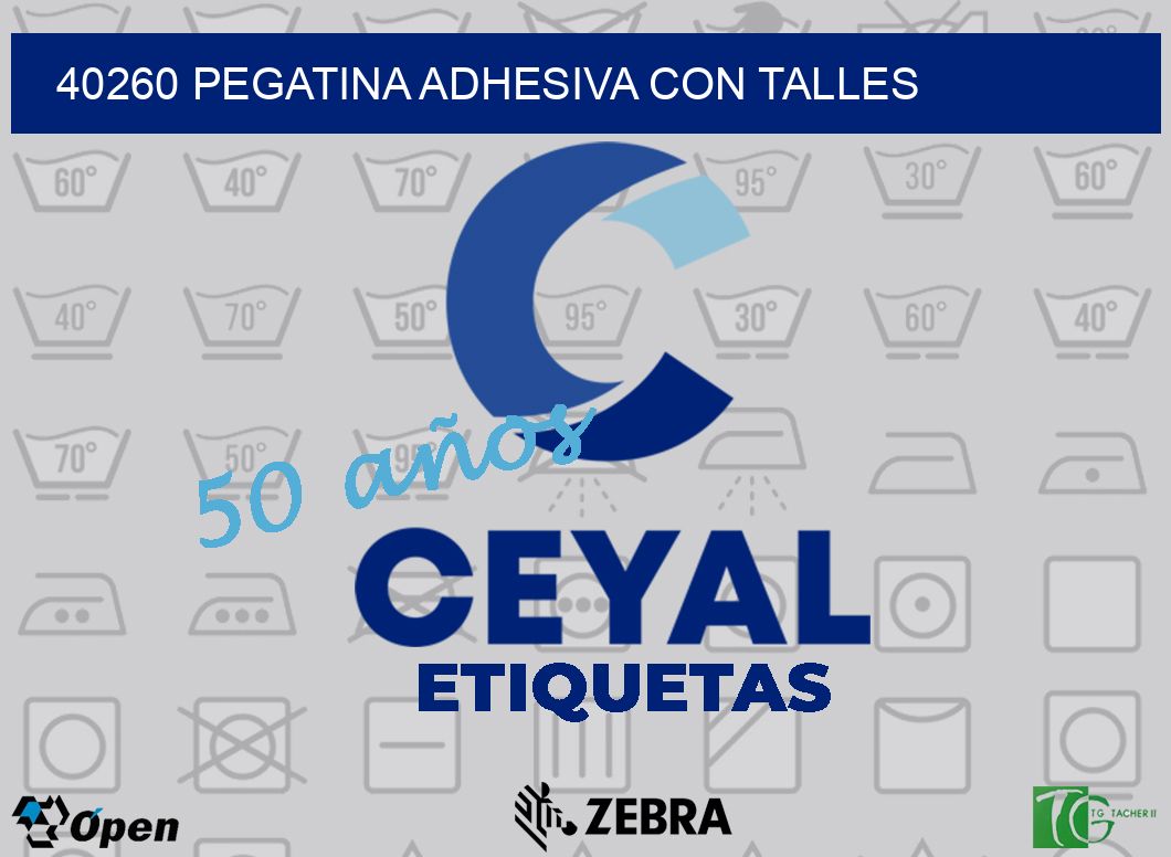 40260 PEGATINA ADHESIVA CON TALLES