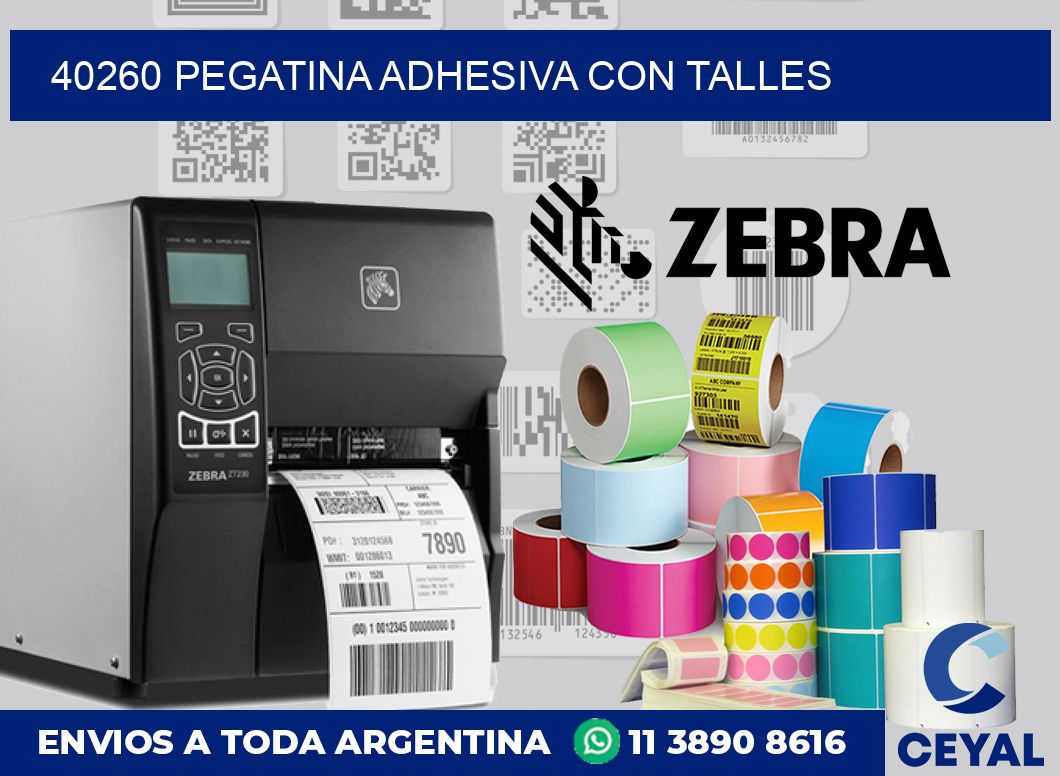 40260 PEGATINA ADHESIVA CON TALLES