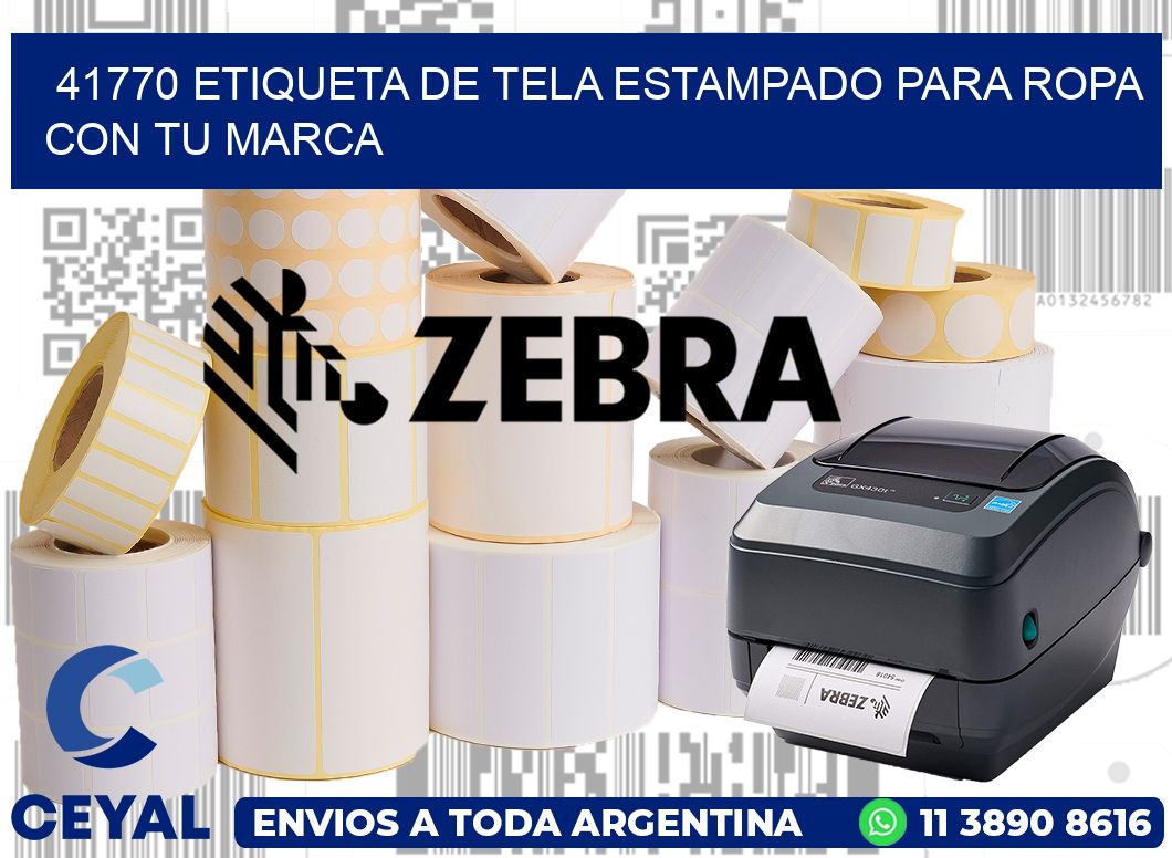 41770 ETIQUETA DE TELA ESTAMPADO PARA ROPA CON TU MARCA
