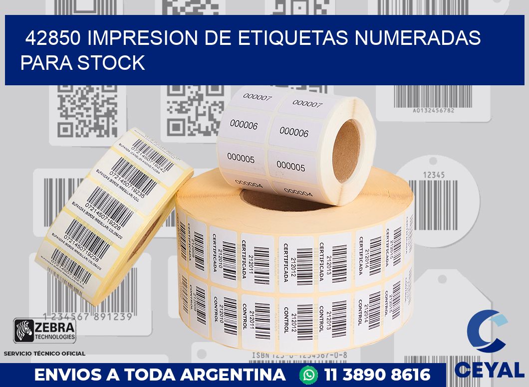 42850 IMPRESION DE ETIQUETAS NUMERADAS PARA STOCK