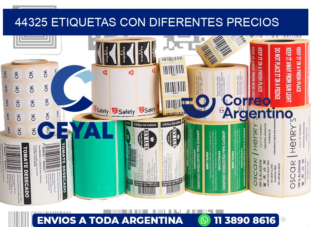 44325 ETIQUETAS CON DIFERENTES PRECIOS