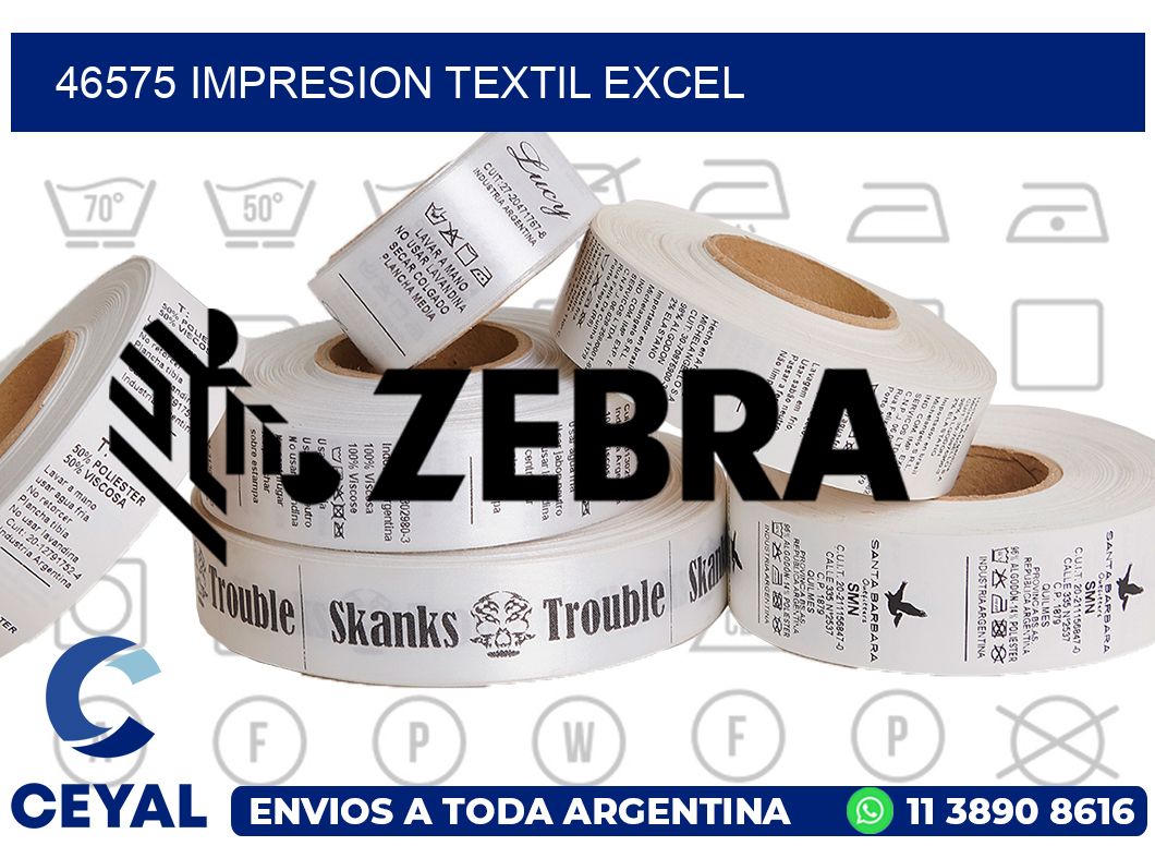 46575 IMPRESION TEXTIL EXCEL
