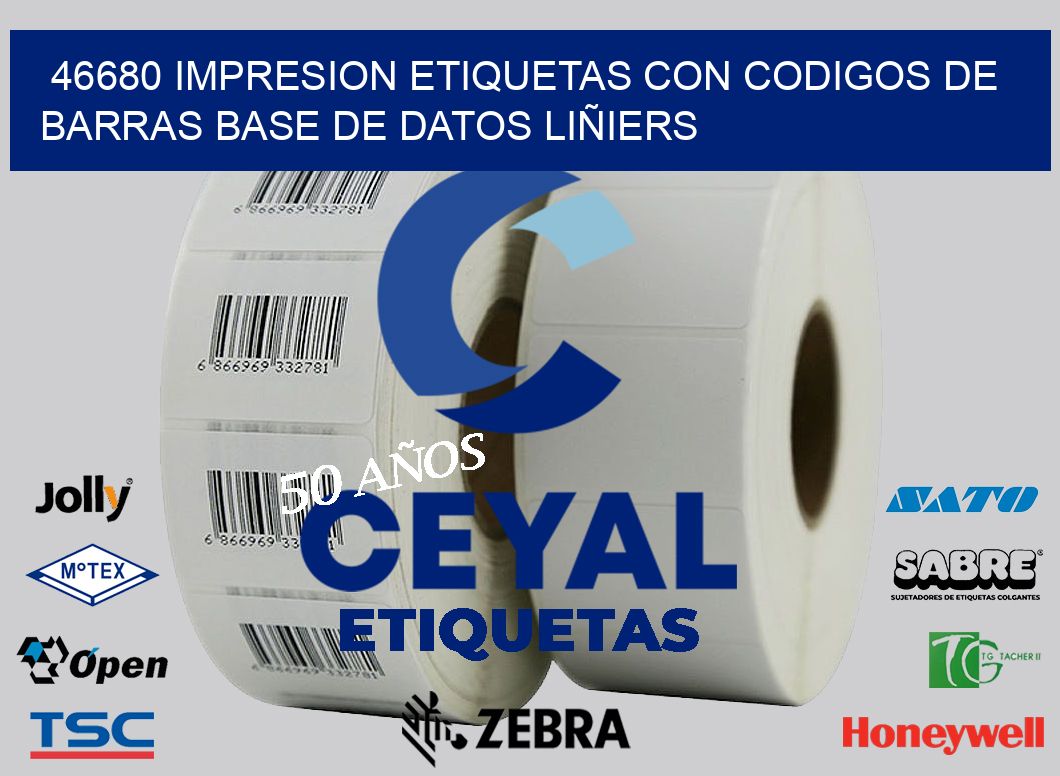 46680 IMPRESION ETIQUETAS CON CODIGOS DE BARRAS BASE DE DATOS LIÑIERS