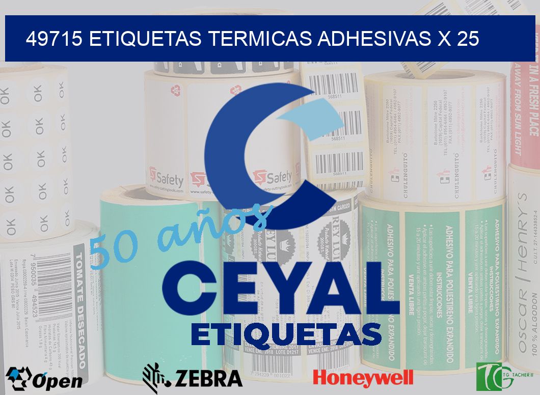 49715 etiquetas termicas adhesivas x 25