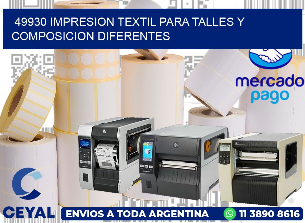 49930 IMPRESION TEXTIL PARA TALLES Y COMPOSICION DIFERENTES