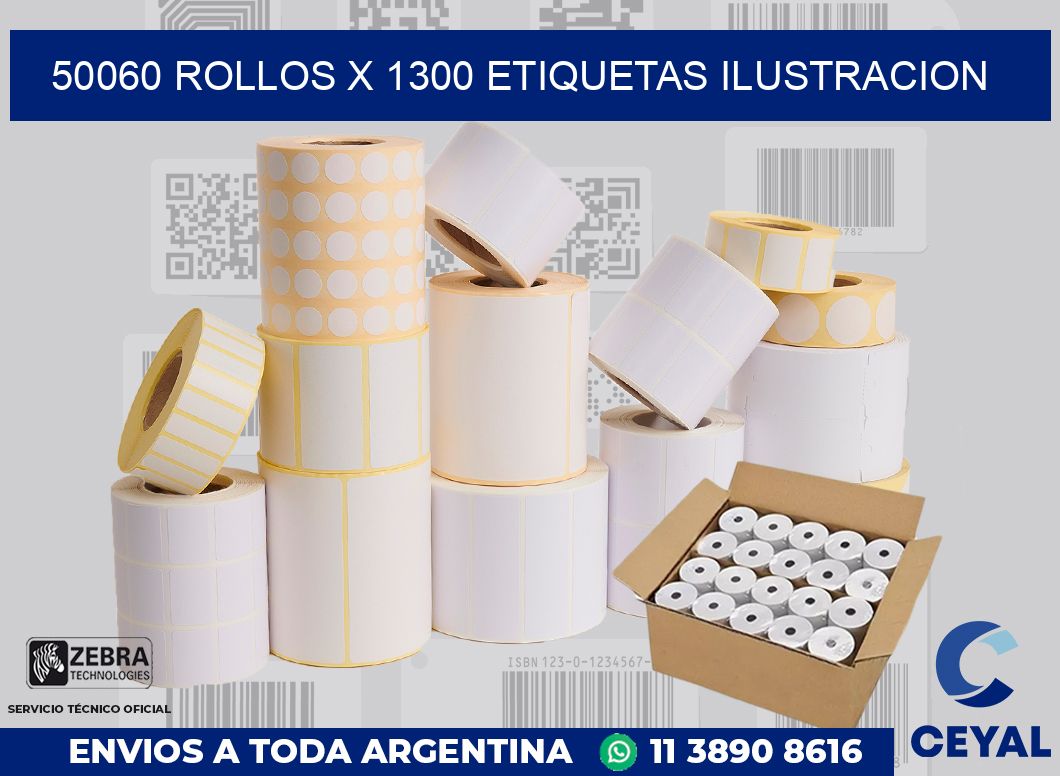 50060 Rollos x 1300 etiquetas ilustracion