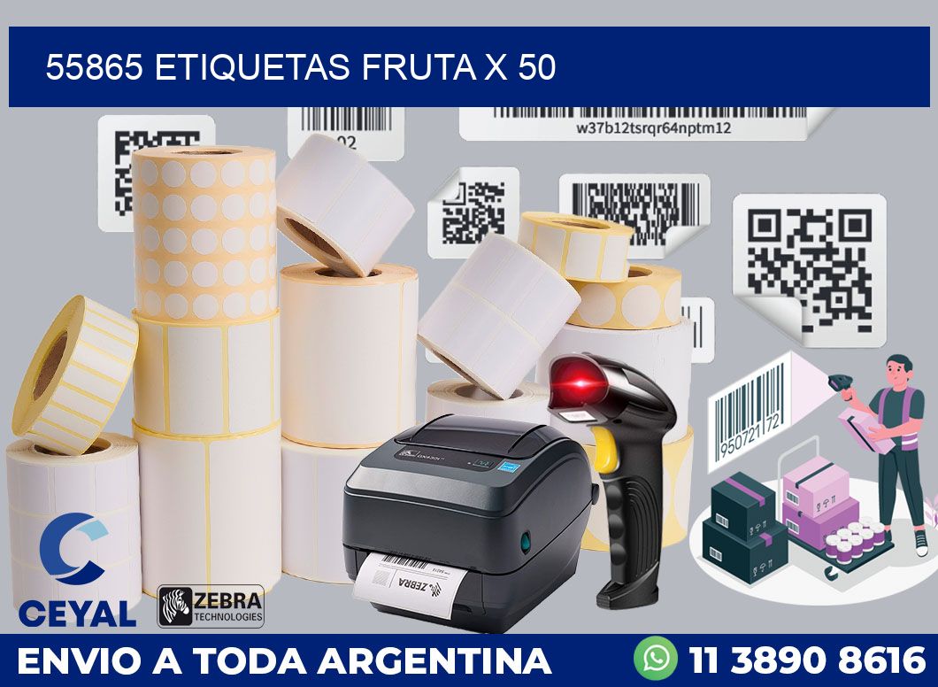 55865 etiquetas fruta x 50