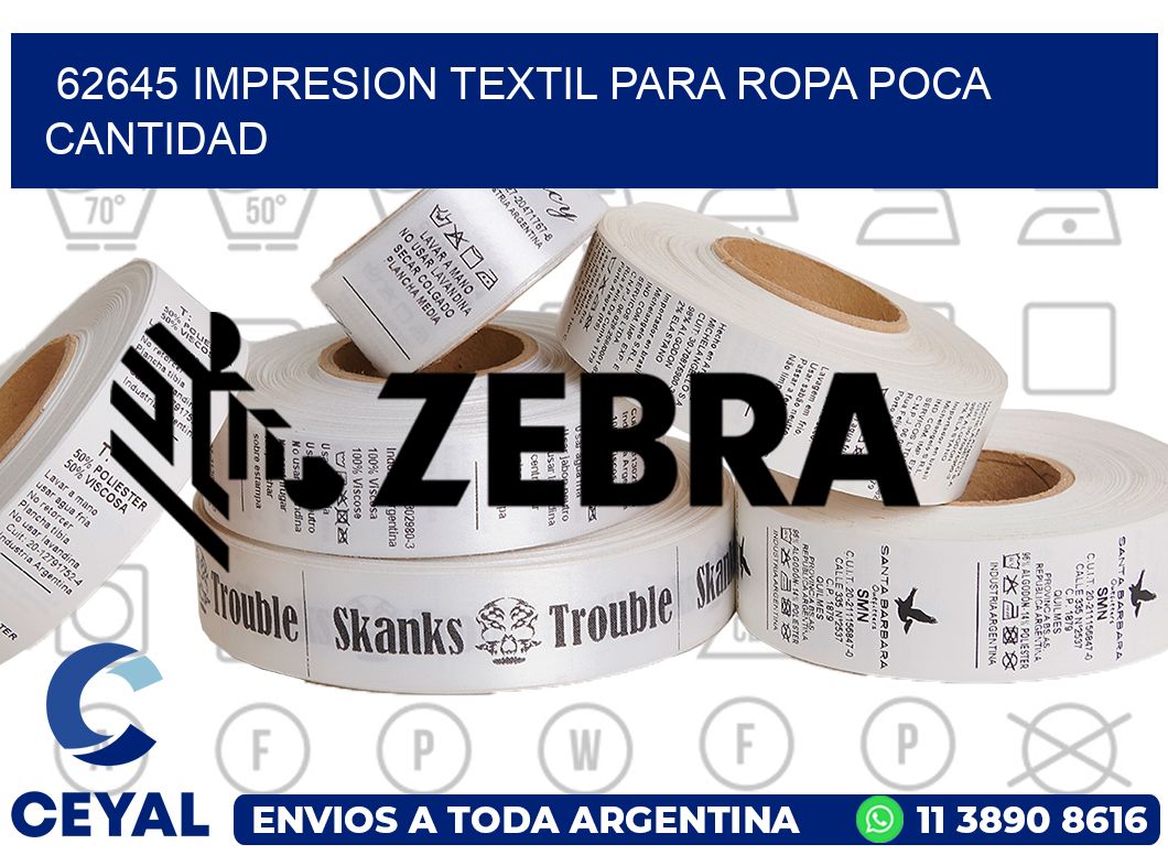 62645 IMPRESION TEXTIL PARA ROPA POCA CANTIDAD