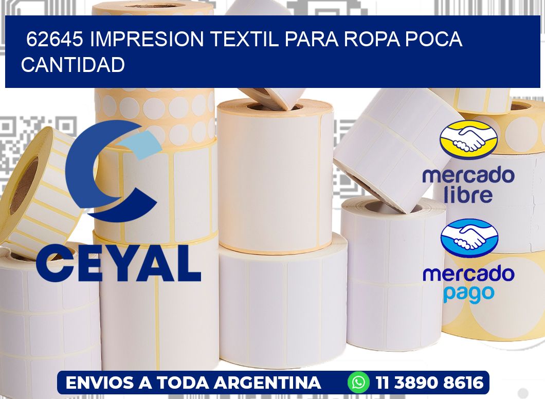 62645 IMPRESION TEXTIL PARA ROPA POCA CANTIDAD