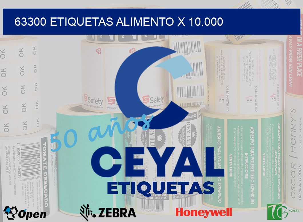 63300 etiquetas alimento x 10.000