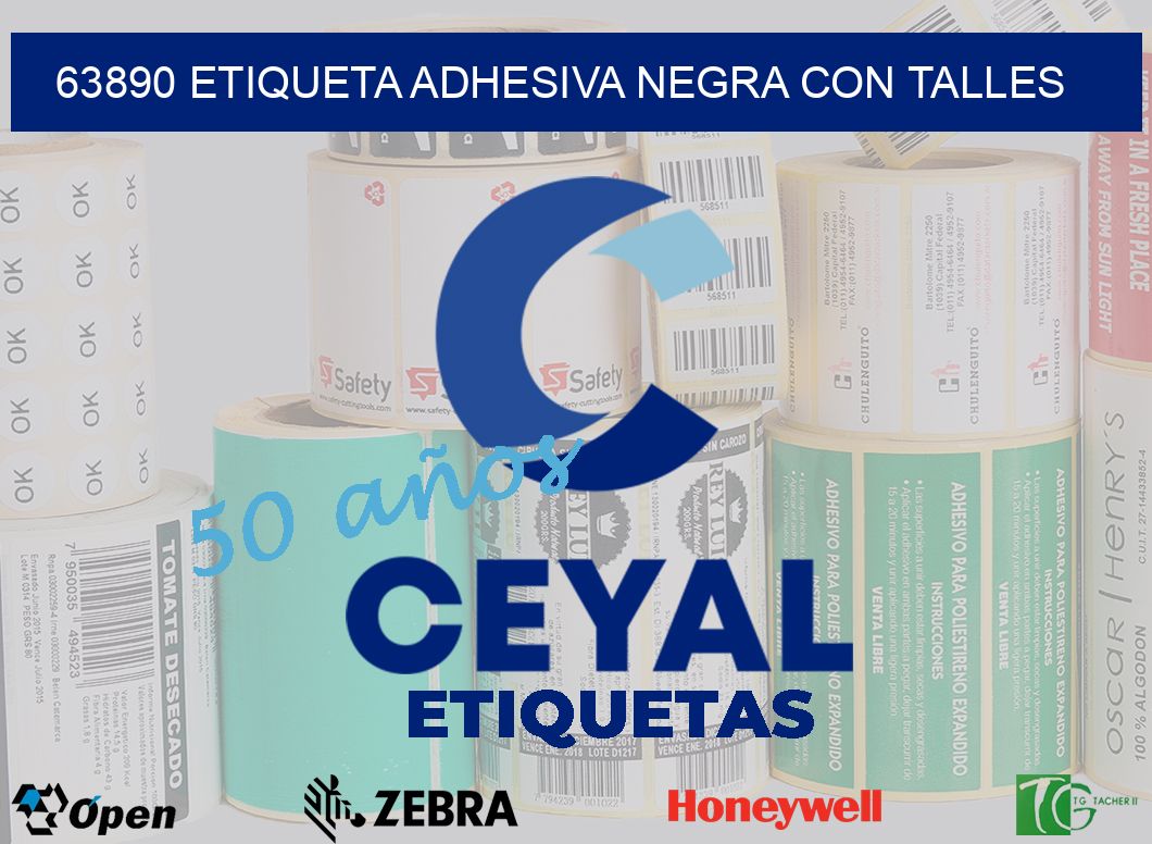 63890 ETIQUETA ADHESIVA NEGRA CON TALLES