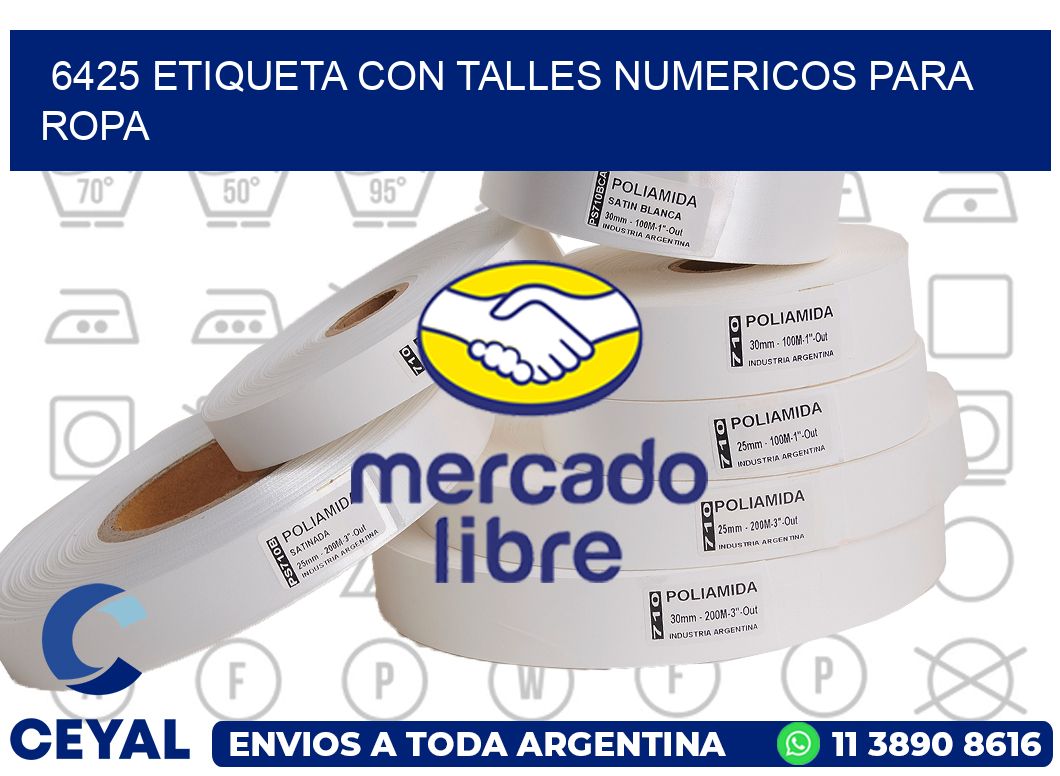 6425 ETIQUETA CON TALLES NUMERICOS PARA ROPA