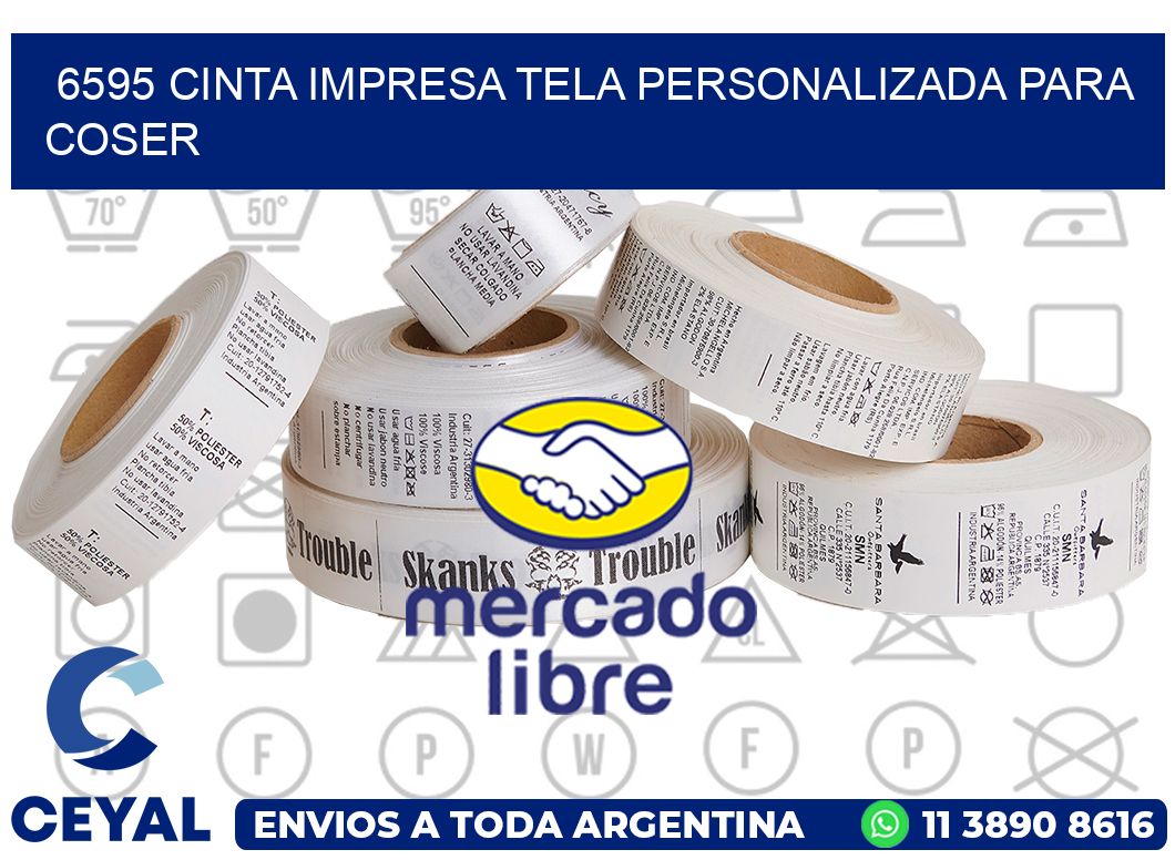 6595 CINTA IMPRESA TELA PERSONALIZADA PARA COSER