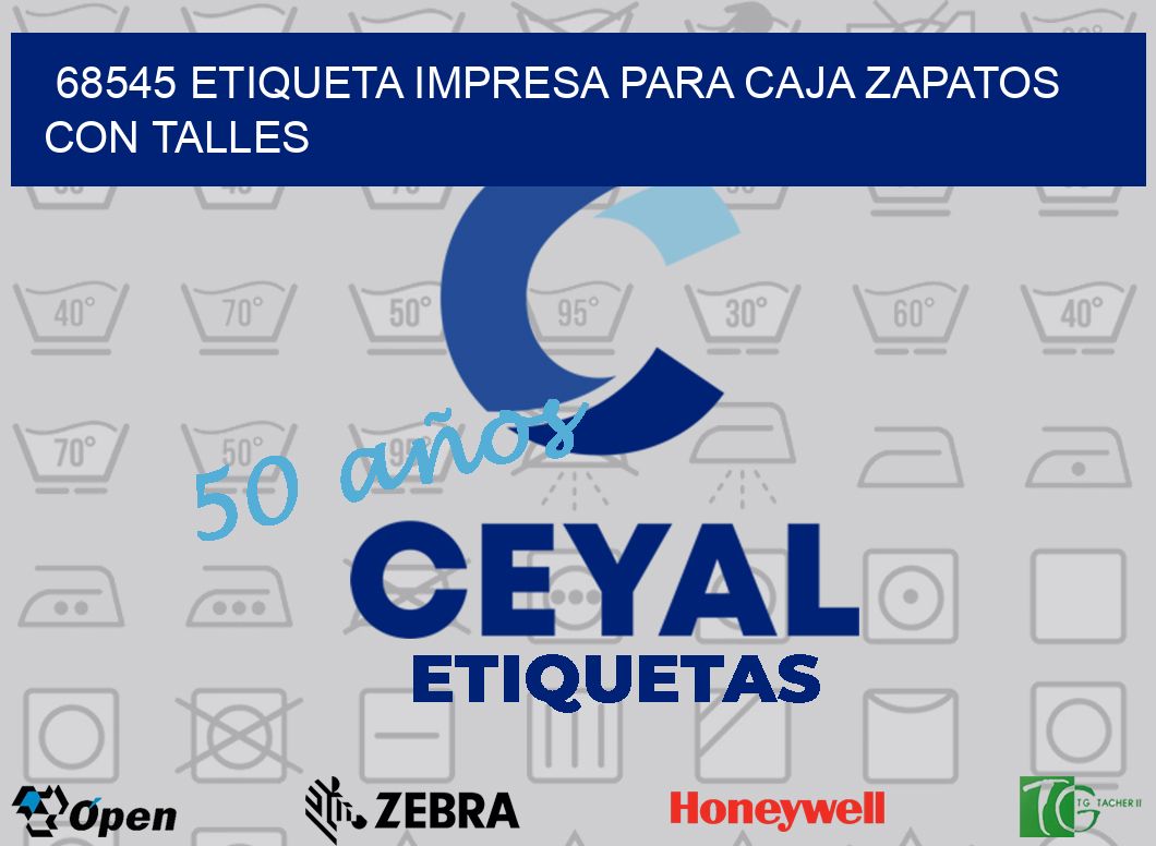 68545 ETIQUETA IMPRESA PARA CAJA ZAPATOS CON TALLES