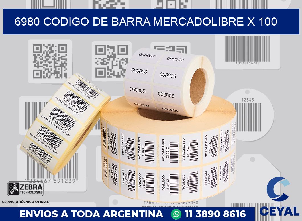 6980 codigo de barra mercadolibre x 100