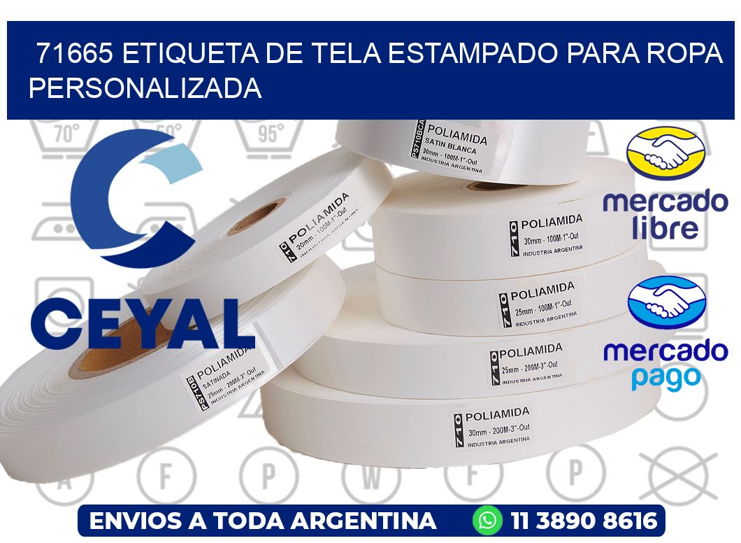 71665 ETIQUETA DE TELA ESTAMPADO PARA ROPA PERSONALIZADA