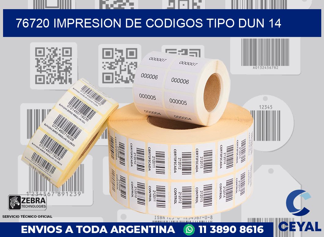 76720 IMPRESION DE CODIGOS TIPO DUN 14