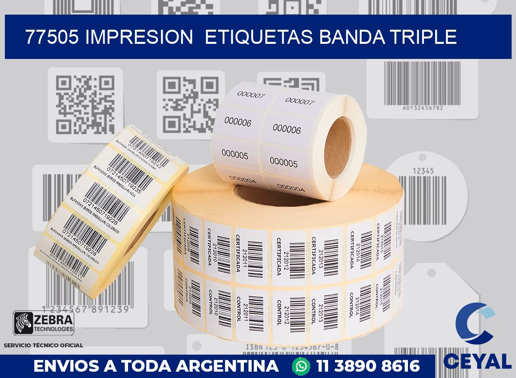 77505 impresion  etiquetas banda triple