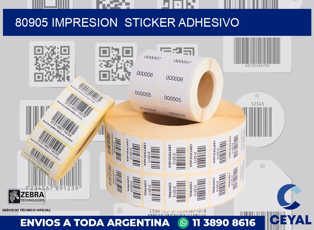 80905 impresion  sticker adhesivo