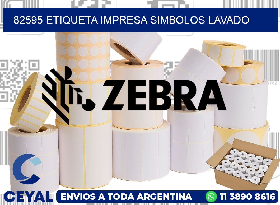 82595 ETIQUETA IMPRESA SIMBOLOS LAVADO