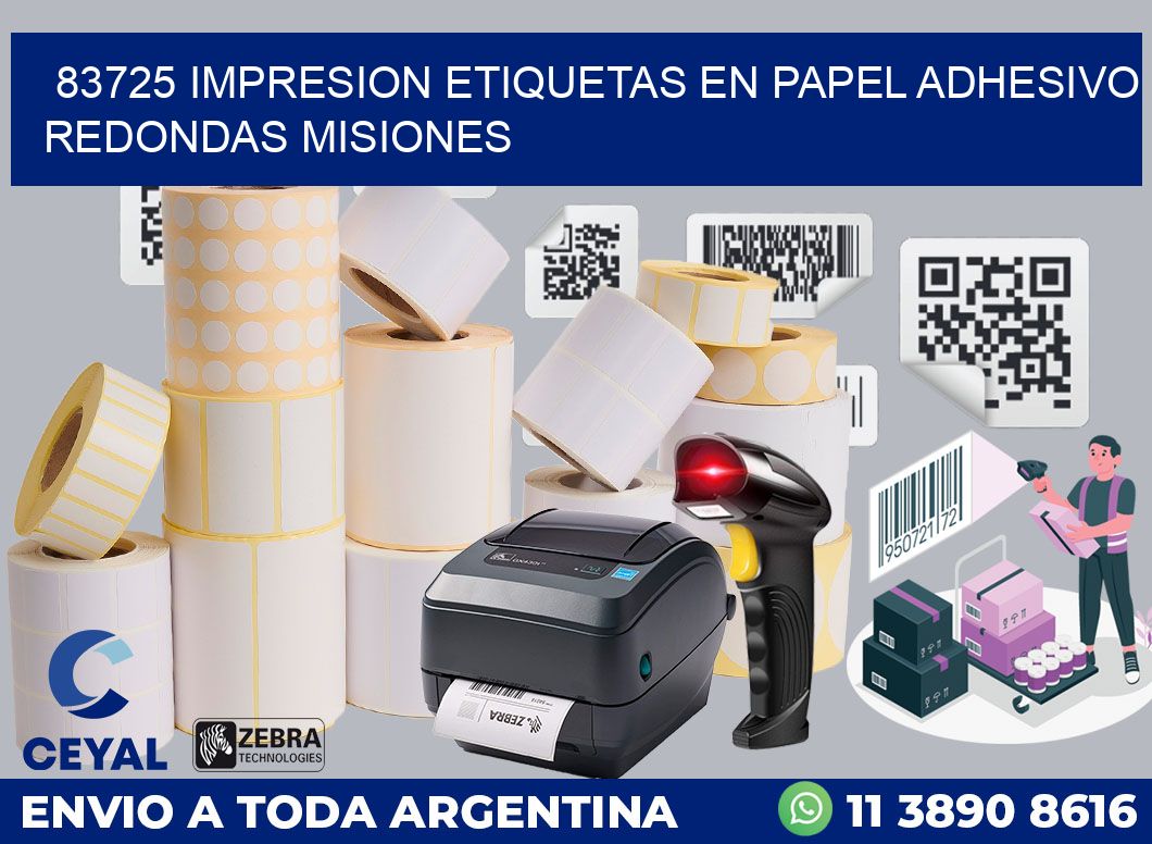 83725 IMPRESION ETIQUETAS EN PAPEL ADHESIVO REDONDAS MISIONES