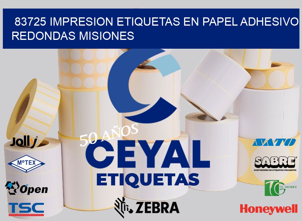 83725 IMPRESION ETIQUETAS EN PAPEL ADHESIVO REDONDAS MISIONES