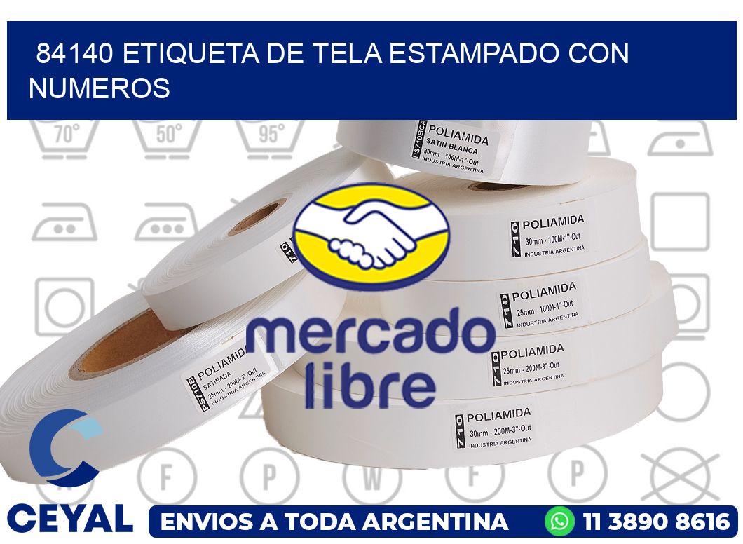 84140 ETIQUETA DE TELA ESTAMPADO CON NUMEROS