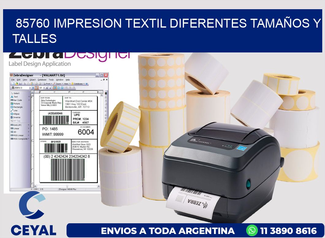 85760 IMPRESION TEXTIL DIFERENTES TAMAÑOS Y TALLES