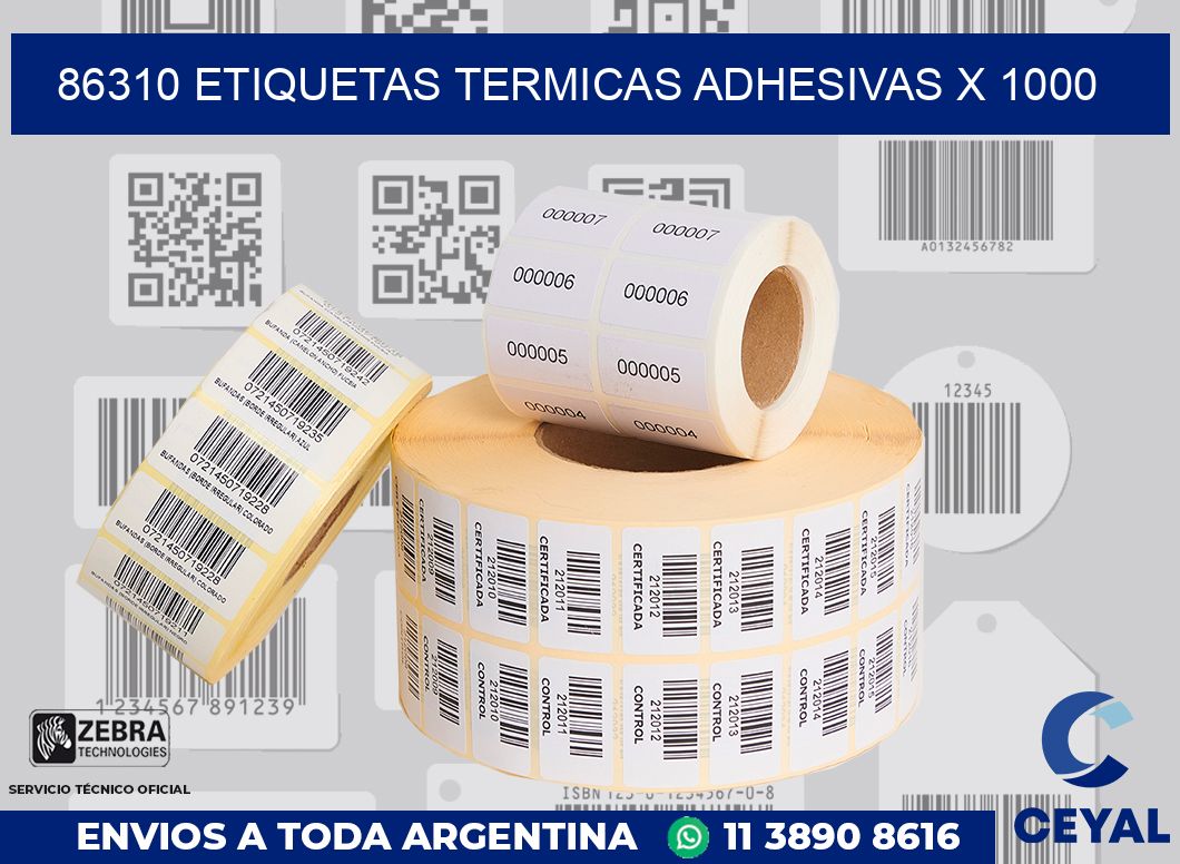 86310 etiquetas termicas adhesivas x 1000