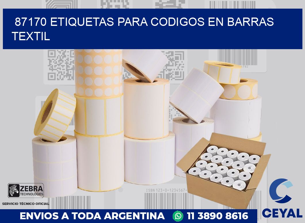 87170 ETIQUETAS PARA CODIGOS EN BARRAS TEXTIL