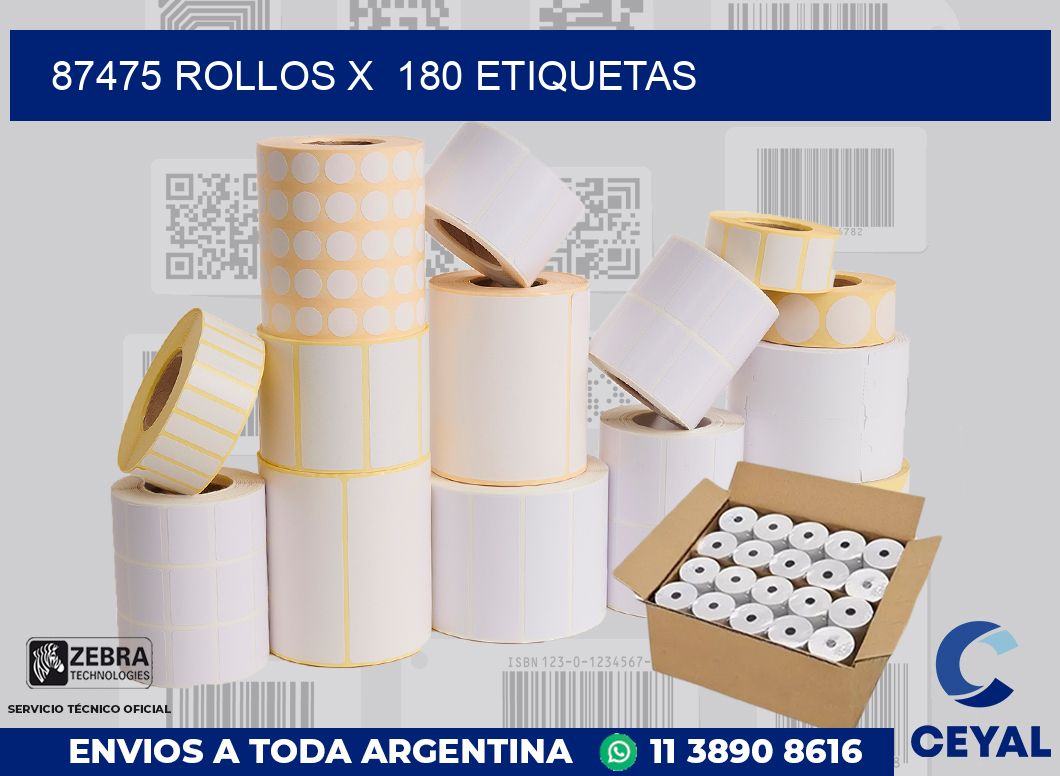 87475 Rollos x  180 etiquetas